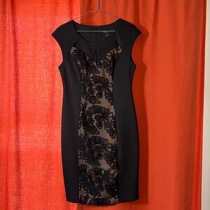 NWOT. Elegant Black Floral Dress